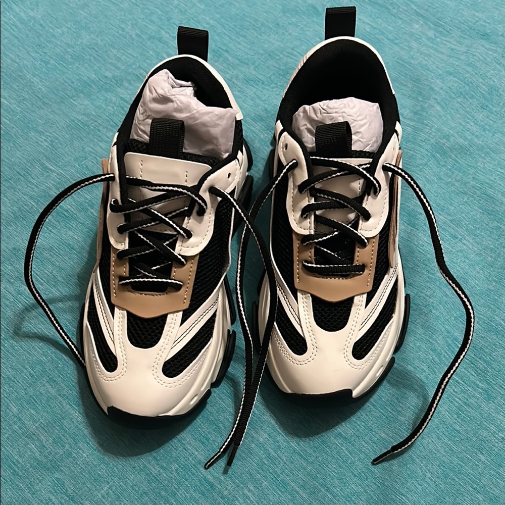 Stylish Black and Tan Sneakers